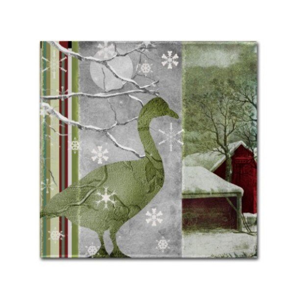 Color Bakery 'Country Xmas Duck' Canvas Art, 14x14, Trademark Fine Art, Mfr#: ALI4390-C1414GG